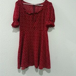 Red & white heart Polka Dot Dress